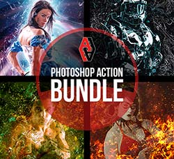 极品PS动作－Actionart/Dotline/Burn/Firedust四套合集：Photoshop Action Bundle